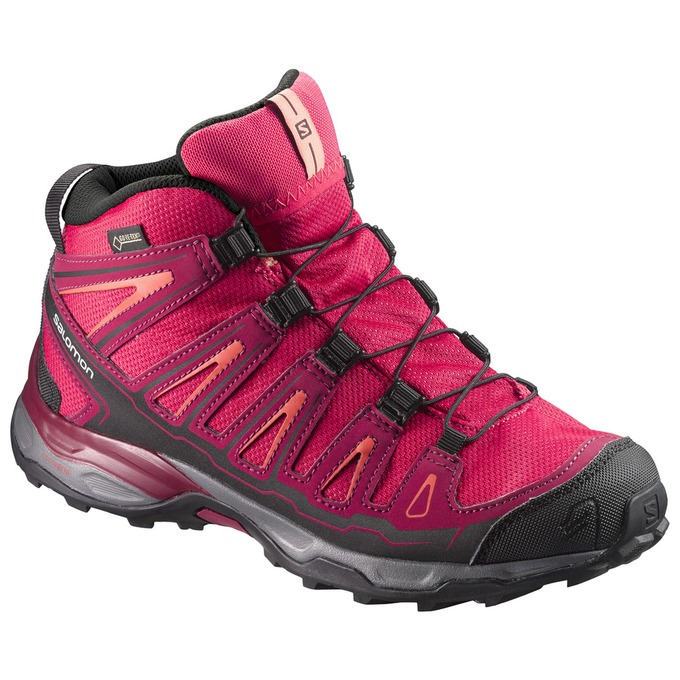 Buty Trekkingowe Dziecięce Salomon X-ULTRA MID GTX® J - Różowe / Czarne - Polska (012-VBNAXU)